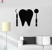 Ofis, Çalışma Odası Duvar Sticker Diş Hekimi Aletleri Bakım Diş Kliniği Çıkartmaları - 1