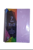 5+2 Ayraçlı Defter 7 Konulu 175 Yaprak 1 Adet 5 Kareli 2 Çizgili Spralli Plastik Kapak Seperatörlü - 4