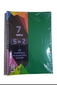 5+2 Ayraçlı Defter 7 Konulu 175 Yaprak 1 Adet 5 Kareli 2 Çizgili Spralli Plastik Kapak Seperatörlü - 6