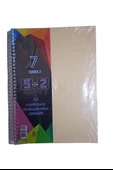 5+2 Ayraçlı Defter 7 Konulu 175 Yaprak 1 Adet 5 Kareli 2 Çizgili Spralli Plastik Kapak Seperatörlü - 1