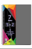 5+2 Ayraçlı Defter 7 Konulu 175 Yaprak 1 Adet 5 Kareli 2 Çizgili Spralli Plastik Kapak Seperatörlü - 9