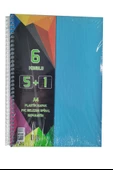 5+1 Ayraçlı Defter 6 Konulu 150 Yaprak 1 Adet 5 Kareli 1 Çizgili Spralli Plastik Kapak Seperatörlü - 2