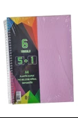 5+1 Ayraçlı Defter 6 Konulu 150 Yaprak 1 Adet 5 Kareli 1 Çizgili Spralli Plastik Kapak Seperatörlü - 4