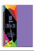 5+3 Ayraçlı Defter 8 Konulu 200 Yaprak 1 Adet 5 Kareli 3 Çizgili Spralli Plastik Kapak Seperatörlü - 8
