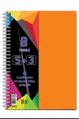 5+3 Ayraçlı Defter 8 Konulu 200 Yaprak 1 Adet 5 Kareli 3 Çizgili Spralli Plastik Kapak Seperatörlü - 9