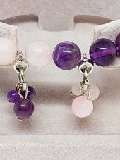 Ametist & Pembe Kuvars Taşı Pandora Bileklik 10mm - 5