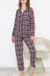 Önü Düğmeli Pijama Takımı Ekoselaci - 150.1287. - 3