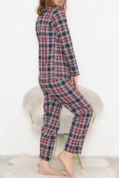 Önü Düğmeli Pijama Takımı Ekoselaci - 150.1287. - 4