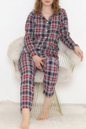 Önü Düğmeli Pijama Takımı Ekoselaci - 150.1287. - 5