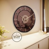 (GERÇEK AYNALI) DEKORATİF  DUVAR SAATİ AHŞAP ÇERCEVE RAKAMLAR PLEKSİ (40 CM) - 1