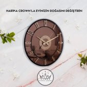 (GERÇEK AYNALI) DEKORATİF  DUVAR SAATİ AHŞAP ÇERCEVE RAKAMLAR PLEKSİ (40 CM) - 2