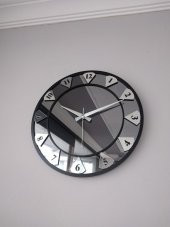 GERÇEK AYNALI ELMAS  DEKORATİF DUVAR SAATİ (40 CM) - 1