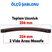 Berilay 224 mm - 22.4 cm Eskitme Antik Bakır Metal Mobilya Mutfak Dolabı Dolap Kulpu Kulbu Kulpları thumbnail 2