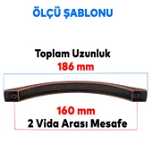 Berilay (160 mm - 16 cm) Eskitme Antik Bakır Metal Mobilya Mutfak Dolabı Dolap Kulpu Kulbu Kulpları - 2