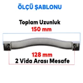 Akasya Düz Mobilya Mutfak Dolabı Çekmece Dolap Kulpu Kulbu Krom (128 MM-12.8 CM) Metal Kulpları thumbnail 2
