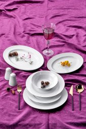 ​​​​​​​Taç Alyona 53 Parça 12 Kişilik Yemek Takımı Platin - 1