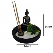 T.Concept Buda Heykeli Metal Yuvarlak Mini Zen Bahçesi - 3