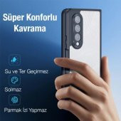 Coofbe Lens Korumalı Parmak İzi Bırakmaz Sert PC-TPU Samsung Z Fold 4 5G Kılıf Hidrofobik Soft Kılıf - 3