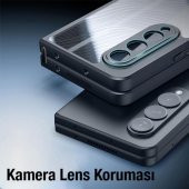 Coofbe Lens Korumalı Parmak İzi Bırakmaz Sert PC-TPU Samsung Z Fold 4 5G Kılıf Hidrofobik Soft Kılıf - 4