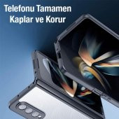 Coofbe Lens Korumalı Parmak İzi Bırakmaz Sert PC-TPU Samsung Z Fold 4 5G Kılıf Hidrofobik Soft Kılıf - 5