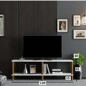 BMdekor TV Sehpası Şota Beyaz 120 cm - 3