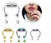 4 Adet Mıknatıslı Fake Septum Piercing - 1
