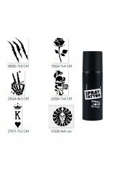 İskelet Zafer Spray Tattoo Geçici Sprey Dövme Seti - 1