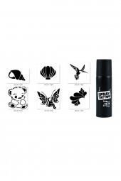 Peluş Çiçek Spray Tattoo Geçici Sprey Dövme Seti - 1