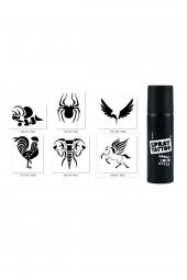 Dinazor Horoz Spray Tattoo Geçici Sprey Dövme Seti thumbnail 1