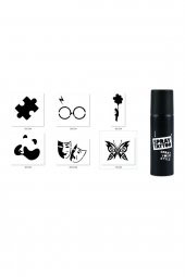 Puzzle Panda Spray Tattoo Geçici Siyah Sprey Dövme Seti thumbnail 1