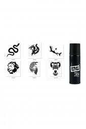 Yılan Katal Spray Tattoo Geçici Siyah Sprey Dövme Seti thumbnail 1