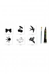 Kalp Çiçek Hint Kınasıyla Geçici Dövme Yapma Seti thumbnail 1