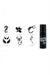 Balık Akrep Spray Tattoo Geçici Siyah Sprey Dövme Seti thumbnail 1