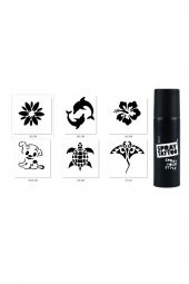 Sevimli Modeller Spray Tattoo Geçici Dövme Yapma Seti Siyah Sprey Dövme thumbnail 1