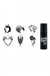 Hırçın Modeller Spray Tattoo Geçici Dövme Yapma Seti Siyah Sprey Dövme thumbnail 1