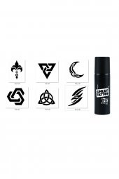 Tribal Modeller Spray Tattoo Geçici Siyah Sprey Dövme Seti - 1