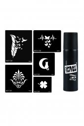 Tüy ve Kelebek Spray Tattoo Geçici Sprey Dövme Seti thumbnail 1