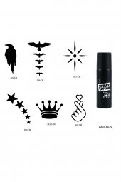 Kuşlar ve Yıldızlar Spray Tattoo Geçici Sprey Dövme Seti thumbnail 1