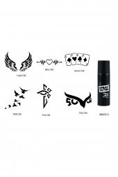 Tribal Kanat Şansı Spray Tattoo Geçici Sprey Dövme Seti thumbnail 1