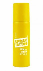 Spray Tattoo Sarı Geçici Sprey Dövme Şablon hediyeli - 1