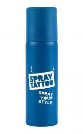 Spray Tattoo Mavi Geçici Sprey Dövme Şablon hediyeli - 1