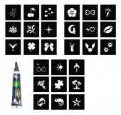 27 minimal Kadın şablon 1 tüp kına Geçici Dövme Seti - 1