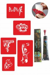 Hayat bir Savaş Desenleri Hint Kınası ile Geçici Dövme Yapma Seti thumbnail 1