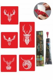 Geyik Desenleri Hint Kınası ile Geçici Dövme Yapma Seti thumbnail 1