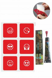 Sevimli Emojiler Hint Kınası ile Geçici Dövme Yapma Seti thumbnail 1