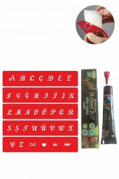 Alfabe Büyük Harfler Hint Kınası ile Geçici Dövme Yapma Seti thumbnail 1