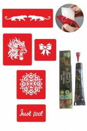 Kaplan Mandala Desenleri Hint Kınası ile Geçici Dövme Yapma Seti thumbnail 1