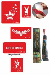 Yıldız ve Melek Hint Kınası ile Geçici Dövme Yapma Seti thumbnail 1