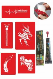 Örtücü  Desenleri Hint Kınası ile Geçici Dövme Yapma Seti thumbnail 1