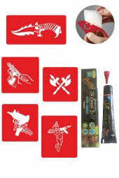 Silah Desenleri Hint Kınası ile Geçici Dövme Yapma Seti thumbnail 1